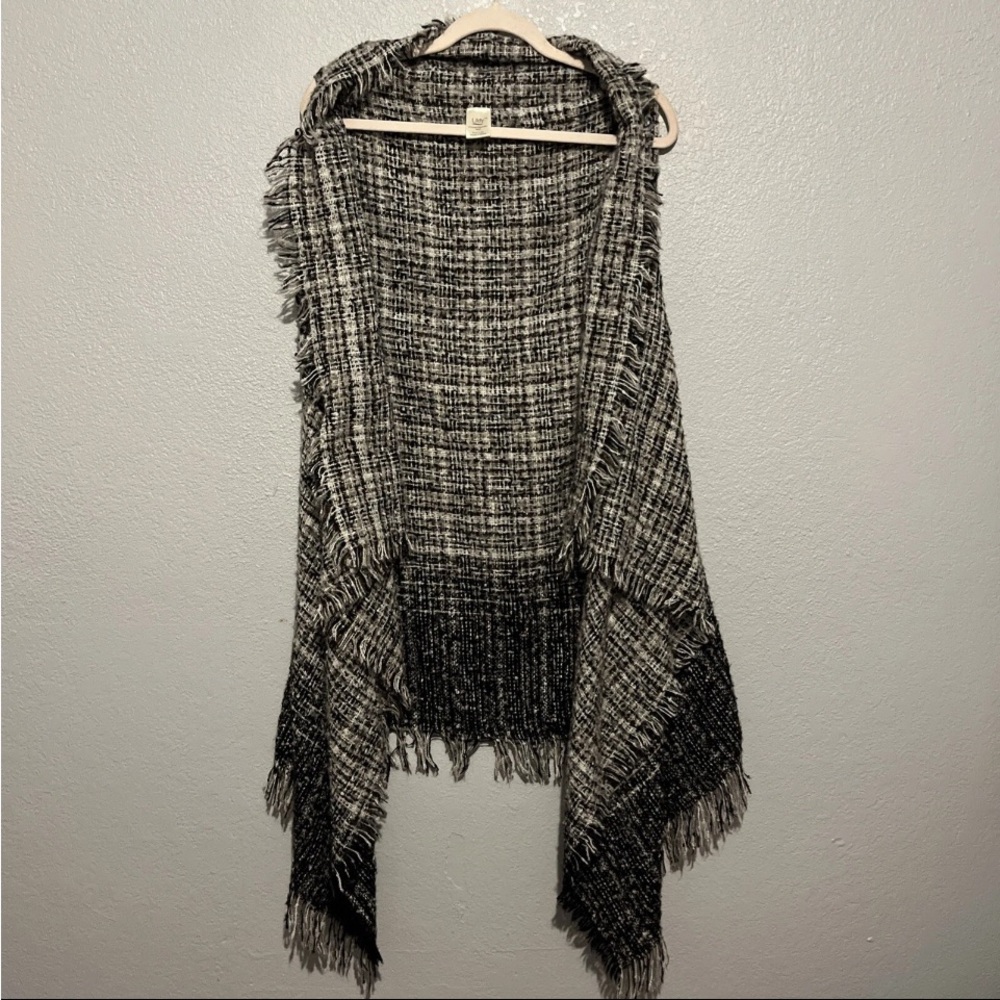 Lildy Gray Printed Sweater Draped cardigan Vest Size L/XL